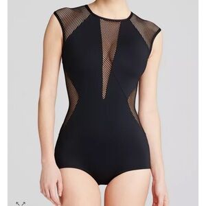 Carmen Marc Valvo City Slick High Neck One Piece Swimsuit